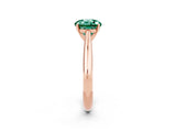 Rose gold Round Cut Green Sapphire Solitaire Engagement Ring with Cathedral Setting and Four-Prong Mount_26
