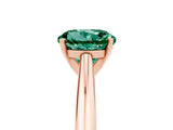 Rose gold Round Cut Green Sapphire Solitaire Engagement Ring with Cathedral Setting and Four-Prong Mount_29