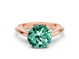 Rose gold Round Cut Green Sapphire Solitaire Engagement Ring with Cathedral Setting and Four-Prong Mount_72