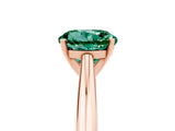 Rose gold Round Cut Green Sapphire Solitaire Engagement Ring with Cathedral Setting and Four-Prong Mount_77