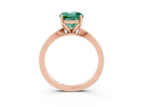 Rose gold Round Cut Green Sapphire Solitaire Engagement Ring with Classic Band and Four-Prong Setting_27