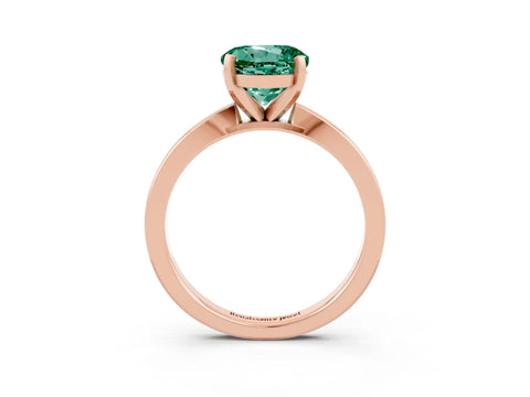 Rose gold Round Cut Green Sapphire Solitaire Engagement Ring with Classic Band and Four-Prong Setting_27
