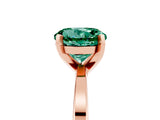 Rose gold Round Cut Green Sapphire Solitaire Engagement Ring with Classic Band and Four-Prong Setting_29