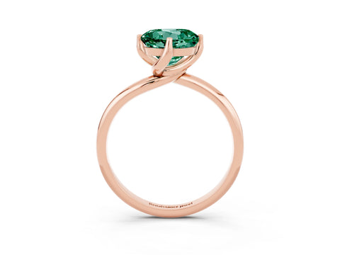 Rose gold Round Cut Green Sapphire Solitaire Engagement Ring with Four-Prong Setting and Classic Band_15