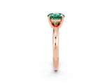 Rose gold Round Cut Green Sapphire Solitaire Engagement Ring with Round Band and Four-Prong Setting_2