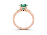 Rose gold Round Cut Green Sapphire Solitaire Engagement Ring with Round Band and Four-Prong Setting_3