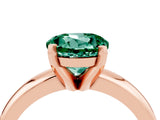 Rose gold Round Cut Green Sapphire Solitaire Engagement Ring with Round Band and Four-Prong Setting_4