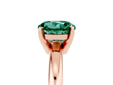 Rose gold Round Cut Green Sapphire Solitaire Engagement Ring with Round Band and Four-Prong Setting_5