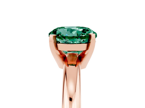 Rose gold Round Cut Green Sapphire Solitaire Engagement Ring with Round Band and Four-Prong Setting_5