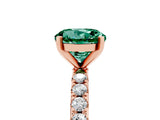 Rose gold Round Cut Green Sapphire Solitaire Pavé Band with Four-Prong Setting_5