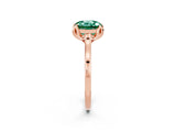 Rose gold Round Cut Green Sapphire Solitaire Ring with Flower Prong Setting and Classic Band_14