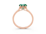 Rose gold Round Cut Green Sapphire Solitaire Ring with Flower Prong Setting and Classic Band_15