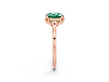 Rose gold Round Cut Green Sapphire Solitaire Ring with Flower Prong Setting and Classic Band_38