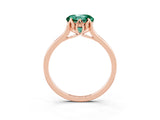 Rose gold Round Cut Green Sapphire Solitaire Ring with Flower Prong Setting and Classic Band_39