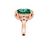 Rose gold Round Cut Green Sapphire Solitaire Ring with Flower Prong Setting and Classic Band_41