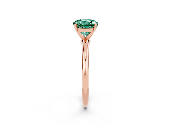 Rose gold Round Cut Green Sapphire Solitaire Ring with Six-Prong Setting and Classic Band