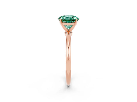 Rose gold Round Cut Green Sapphire Solitaire Ring with Six-Prong Setting and Classic Band_2
