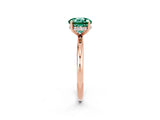 Rose gold Round Cut Green Sapphire Solitaire Ring with Thin Band and Four-Prong Setting_14