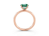 Rose gold Round Cut Green Sapphire Solitaire Ring with Thin Band and Four-Prong Setting_15
