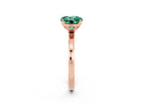 Rose gold Round Cut Green Sapphire Solitaire Ring with Thin Band and Prong Setting_14