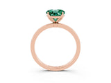 Rose gold Round Cut Green Sapphire Solitaire Ring with Thin Band and Prong Setting_15