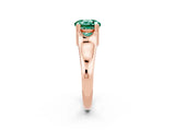 Rose gold Round Cut Green Sapphire Solitaire Ring with Wide Band and Prong Setting_2