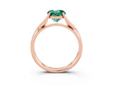 Rose gold Round Cut Green Sapphire Solitaire Twist Band Prong Setting Ring_27