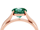 Rose gold Round Cut Green Sapphire Solitaire Twist Band Prong Setting Ring_28