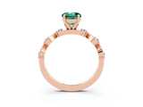 Rose gold Round Cut Green Sapphire Solitaire Twisted Band with Round  Accents and Prong Setting_15