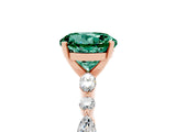 Rose gold Round Cut Green Sapphire Solitaire with Side Stones on a Pavé Band and Four-Prong Setting_5
