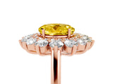 Rose gold Round Cut Halo Cluster Diamond Ring with Pave Band and Four-Prong Setting_13