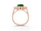Rose gold Round Cut Halo Cluster Diamond Ring with Pave Band and Four-Prong Setting_15