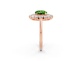 Rose gold Round Cut Halo Cluster Diamond Ring with Pave Band and Four-Prong Setting_2