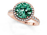 Rose gold Round Cut Halo Diamond Pave Band with Prong Setting_1