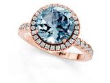 Rose gold Round Cut Halo Diamond Pave Band with Prong Setting_1