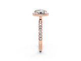 Rose gold Round Cut Halo Diamond Pave Band with Prong Setting_2
