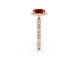 Rose gold Round Cut Halo Diamond Pave Band with Prong Setting_2