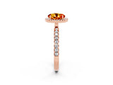 Rose gold Round Cut Halo Diamond Pave Band with Prong Setting_2