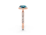 Rose gold Round Cut Halo Diamond Pave Band with Prong Setting_2