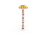 Rose gold Round Cut Halo Diamond Pave Band with Prong Setting_2