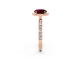 Rose gold Round Cut Halo Diamond Pave Band with Prong Setting_2