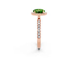Rose gold Round Cut Halo Diamond Pave Band with Prong Setting_2