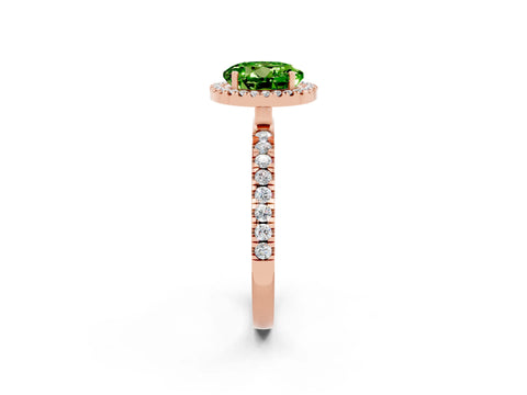Rose gold Round Cut Halo Diamond Pave Band with Prong Setting_2