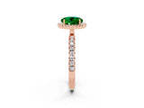 Rose gold Round Cut Halo Diamond Pave Band with Prong Setting_2