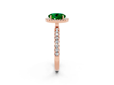 Rose gold Round Cut Halo Diamond Pave Band with Prong Setting_2