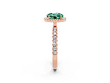 Rose gold Round Cut Halo Diamond Pave Band with Prong Setting_2