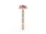 Rose gold Round Cut Halo Diamond Pave Band with Prong Setting_2