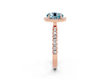 Rose gold Round Cut Halo Diamond Pave Band with Prong Setting_2
