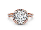 Rose gold Round Cut Halo Diamond Pave Band with Prong Setting_3