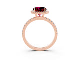 Rose gold Round Cut Halo Diamond Pave Band with Prong Setting_3